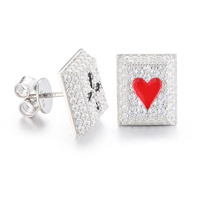 Poker Diamond Stud Earrings-Black Diamonds New York