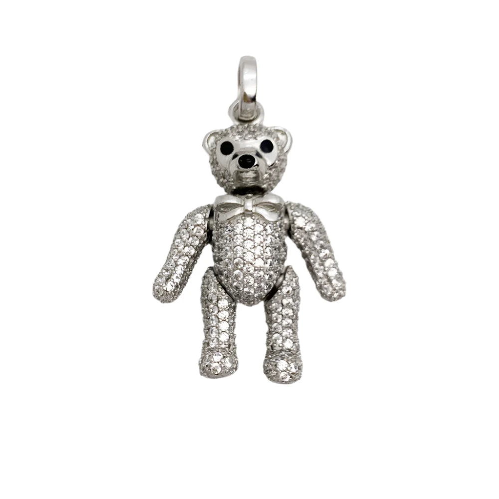 Punk Teddy Bear Pendant-Black Diamonds New York