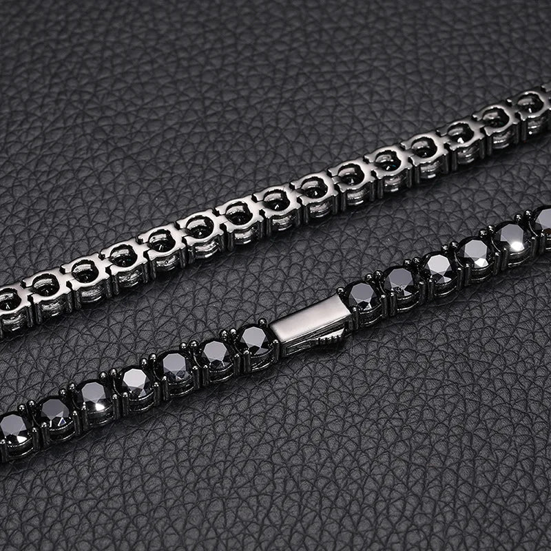 5mm Black Diamond Unisex Gothic Necklace-Black Diamonds New York