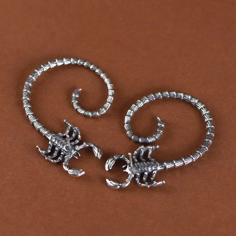 Retro Vintage Punk Style Scorpion Earrings-Black Diamonds New York