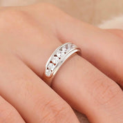 Elegant Round Cut Created Diamond Eternity Wedding Band-Black Diamonds New York