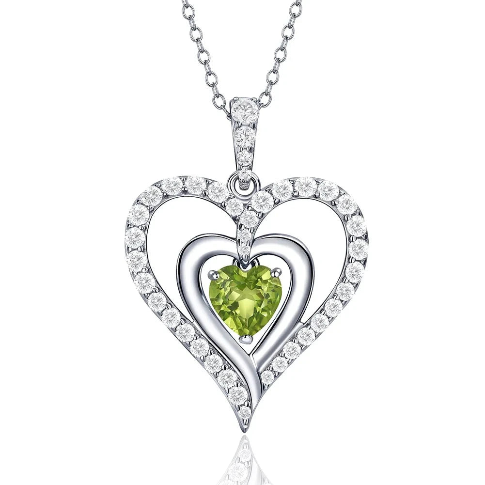 12 Birthstone Gemstone Heart-shaped Necklace-Black Diamonds New York