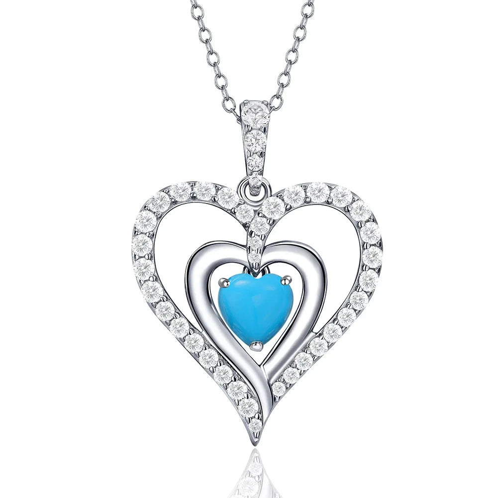 12 Birthstone Gemstone Heart-shaped Necklace-Black Diamonds New York