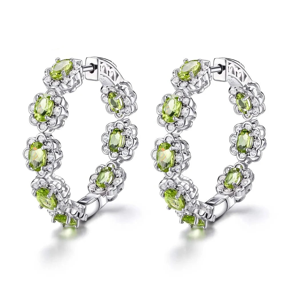 Natural Opal & Black Spinel Gemstone Hoop Earrings-Black Diamonds New York