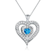 Birthstone Heart Pendant Necklace-Black Diamonds New York