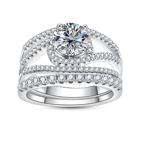 1.2 Ct Round Diamond Engagement Ring Set-Black Diamonds New York