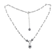 Retro Punk Skull Stick Bone Necklace-Black Diamonds New York