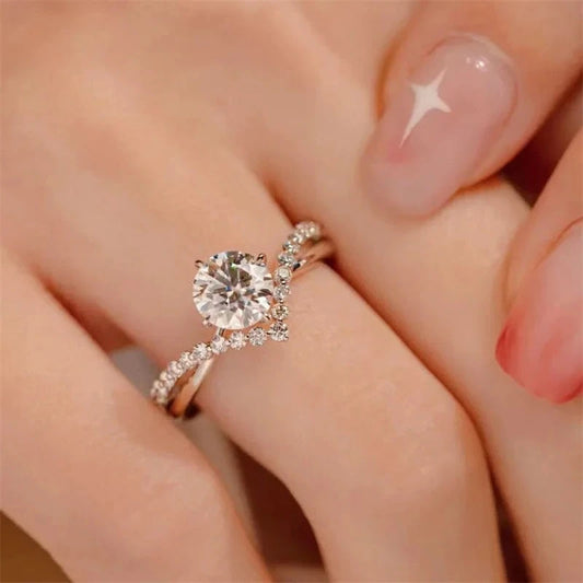 Classic 1.0 Ctw Diamond V-Shaped Engagement Ring-Black Diamonds New York