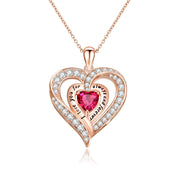 Birthstone Heart Pendant Necklace-Black Diamonds New York