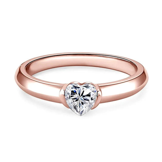 0.5 Ct Heart Cut Diamond Solitaire Engagement Ring-Black Diamonds New York