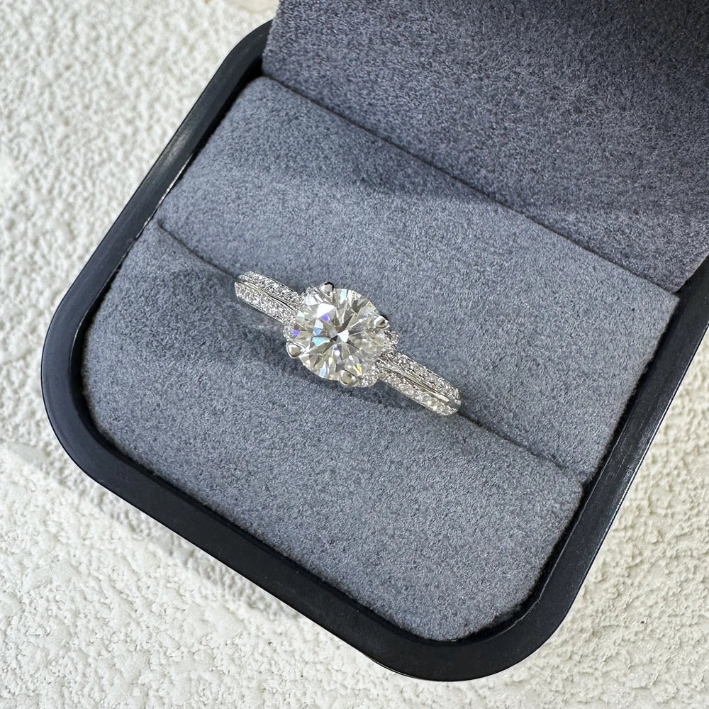 6mm Round Cut Diamond Engagement Ring-Black Diamonds New York