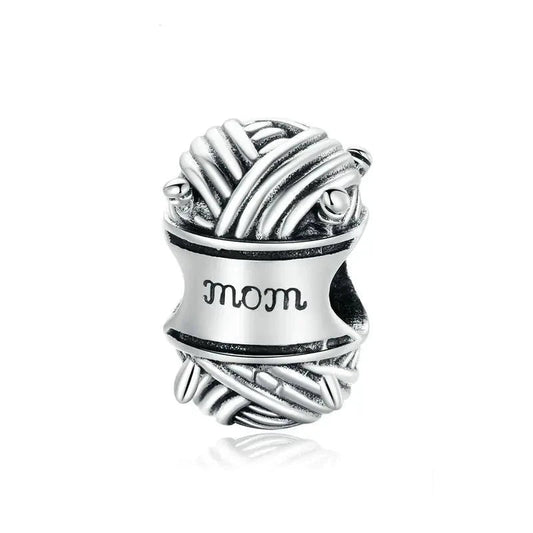 Ball of Yarn Charm with Pink Diamond-Black Diamonds New York