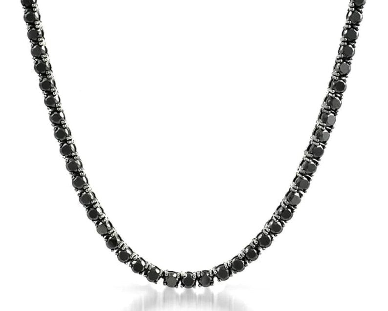 Black Diamond Tennis Necklace-Black Diamonds New York