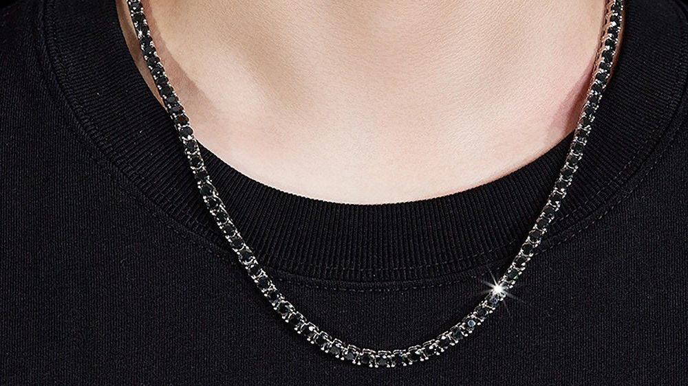 Black Diamond Tennis Necklace-Black Diamonds New York