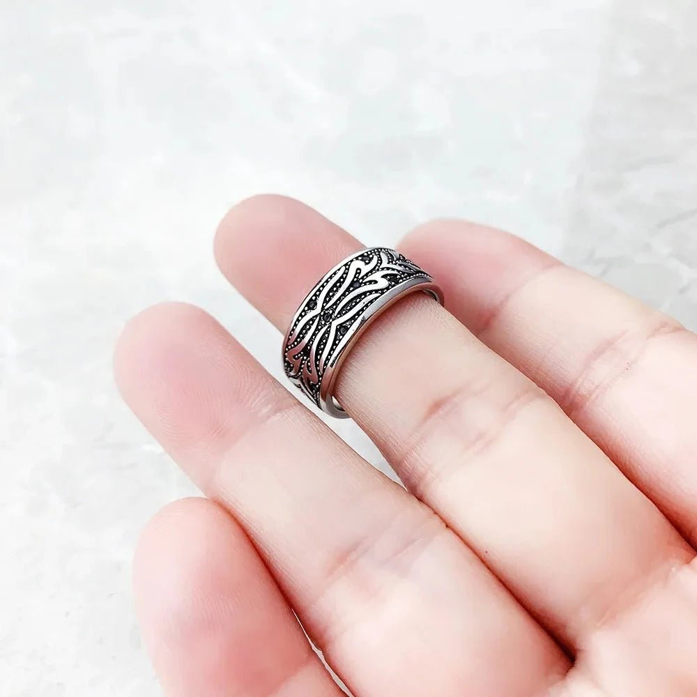 Black Diamond Tiger Pattern Ring Band-Black Diamonds New York