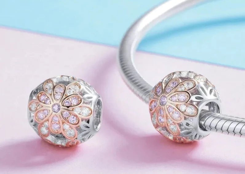 Blooming Bud Charms with Round Diamond-Black Diamonds New York