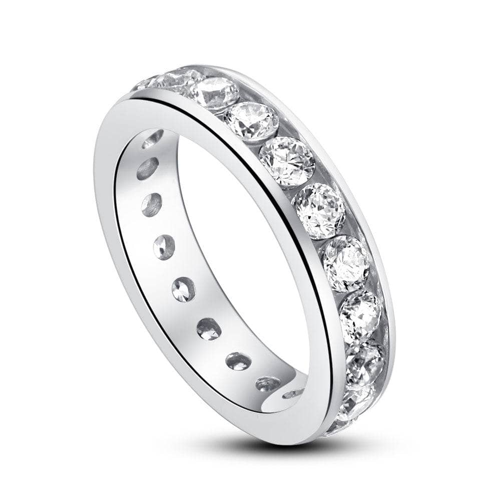 Channel Setting Created Diamond Eternity Band Wedding Anniversary Ring-Black Diamonds New York