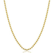 Classic 18k Yellow Gold Bead Necklace-Black Diamonds New York