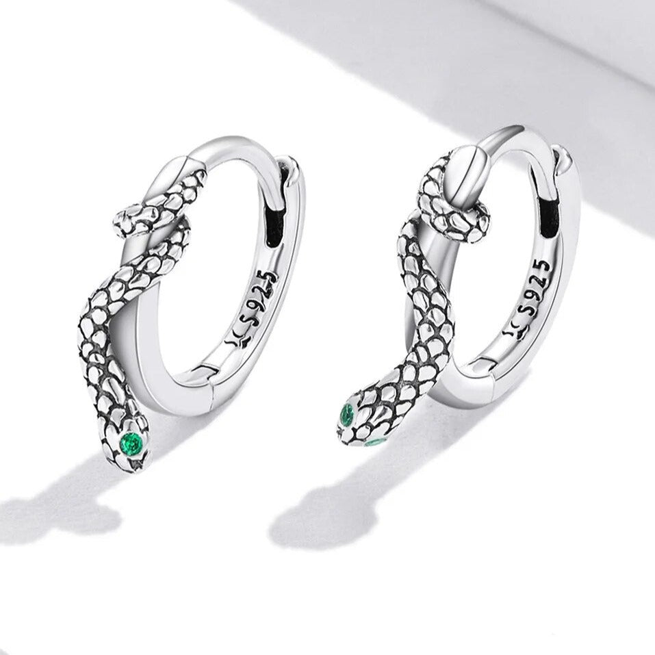 Classic Diamond Snake Buckle Earrings-Black Diamonds New York