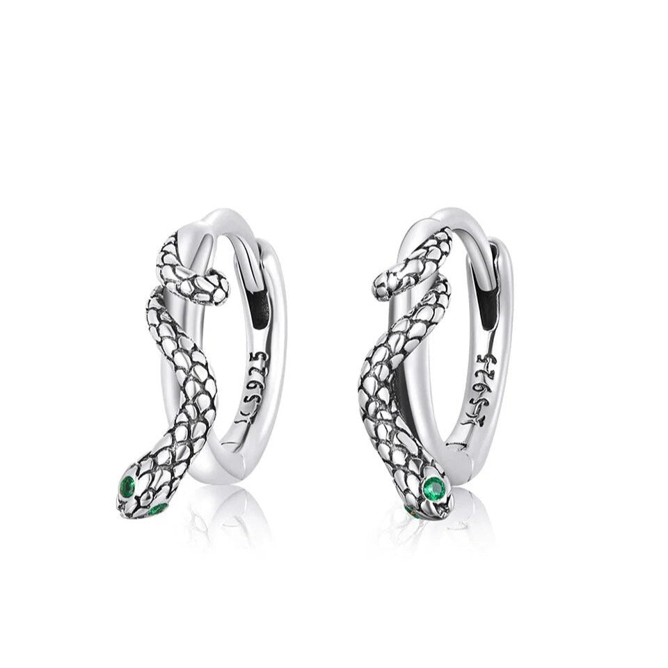 Classic Diamond Snake Buckle Earrings-Black Diamonds New York