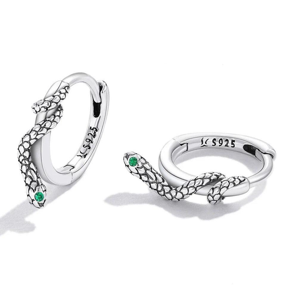 Classic Diamond Snake Buckle Earrings-Black Diamonds New York