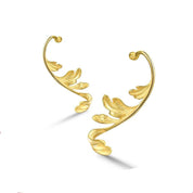 Classical Acanthus Leaf Stud Earrings-Black Diamonds New York