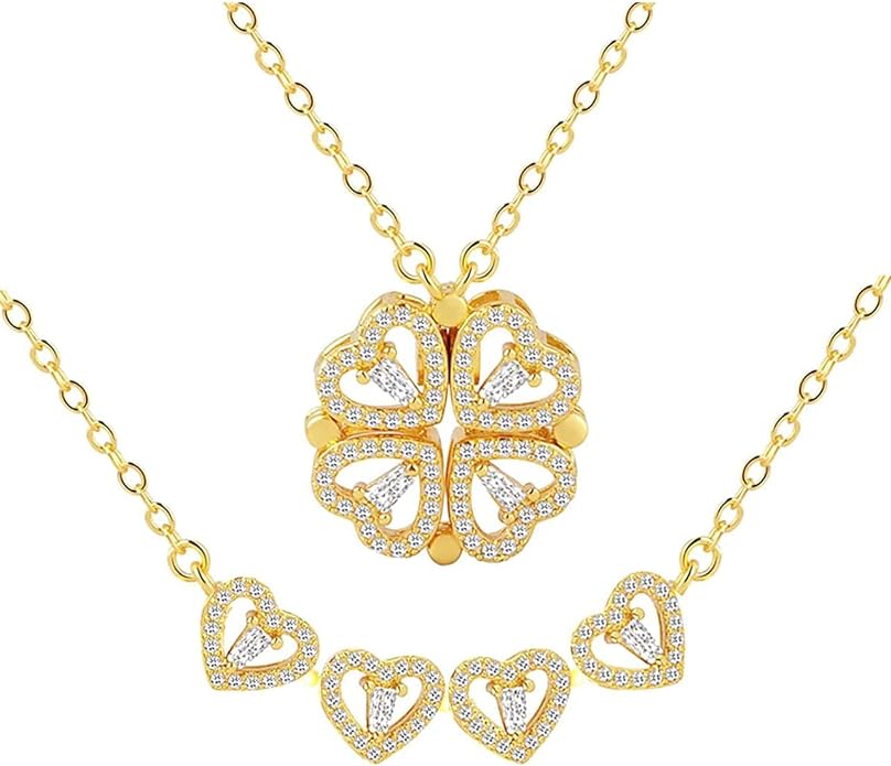 Clover-Heart Change Necklace-Black Diamonds New York