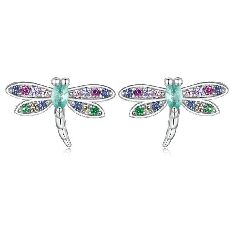 Colorful Diamond Butterfly Stud Earrings-Black Diamonds New York