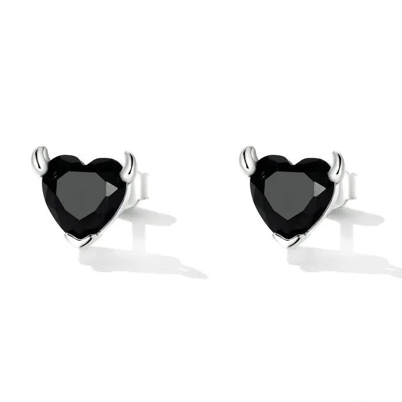 Cool Black Devil Heart Diamond Jewelry Set-Black Diamonds New York