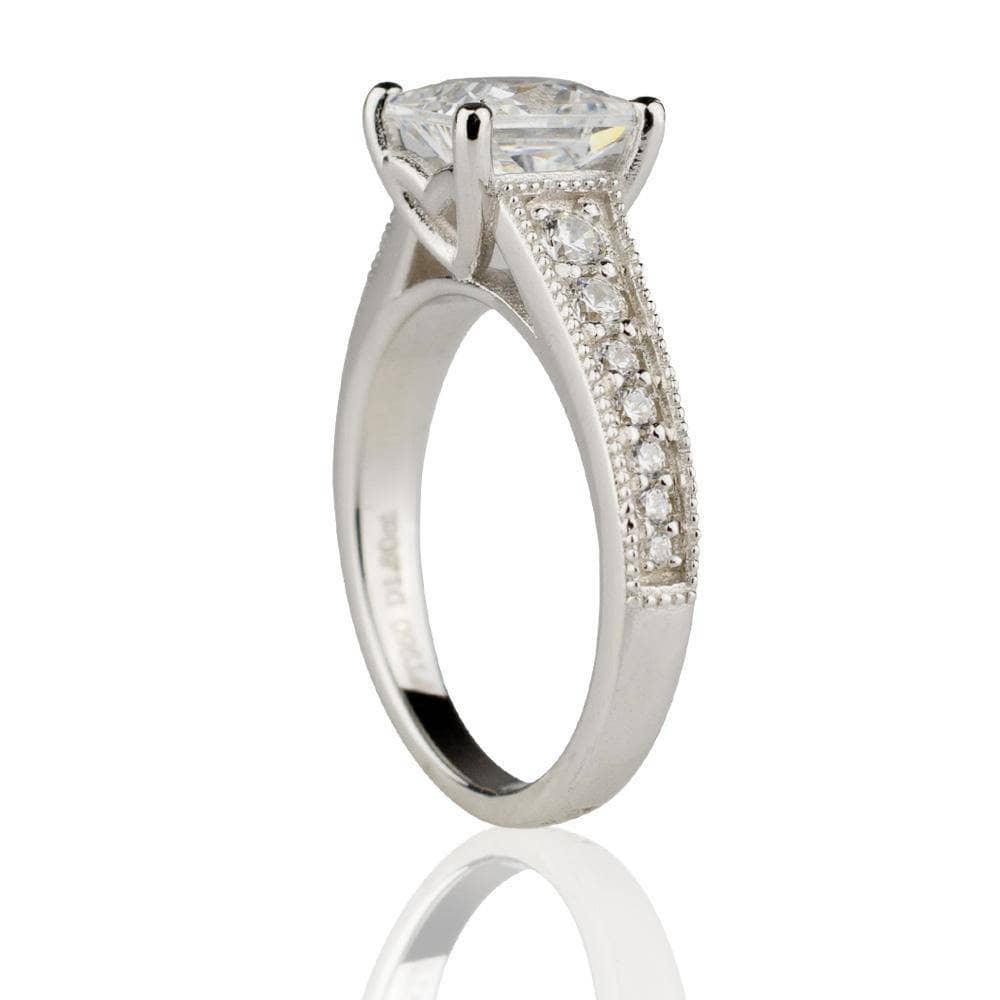 Created Diamond Princess Cut Solitaire Ring-Black Diamonds New York