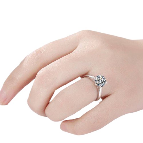 Created Diamond Ring Classic Four Prong Setting-Black Diamonds New York