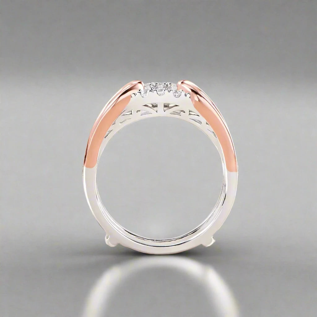 Created Diamond Rose Gold Accent Ring Enhancer-Black Diamonds New York