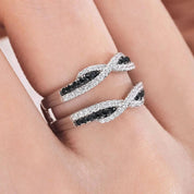 Created Diamond Twist Design Ring Enhancer-Black Diamonds New York