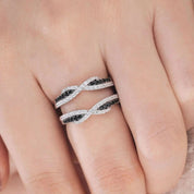 Created Diamond Twist Design Ring Enhancer-Black Diamonds New York