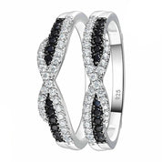 Created Diamond Twist Design Ring Enhancer-Black Diamonds New York