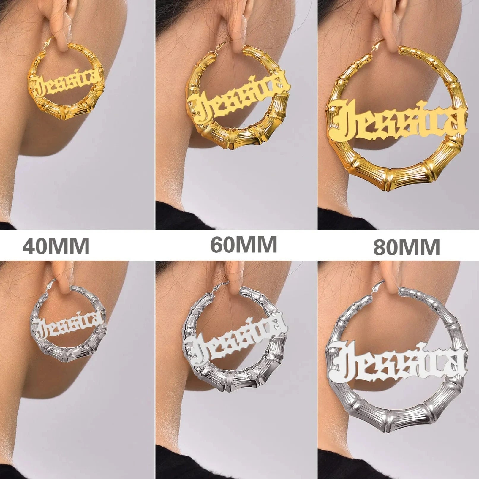 Custom name Personality Hoops Earrings