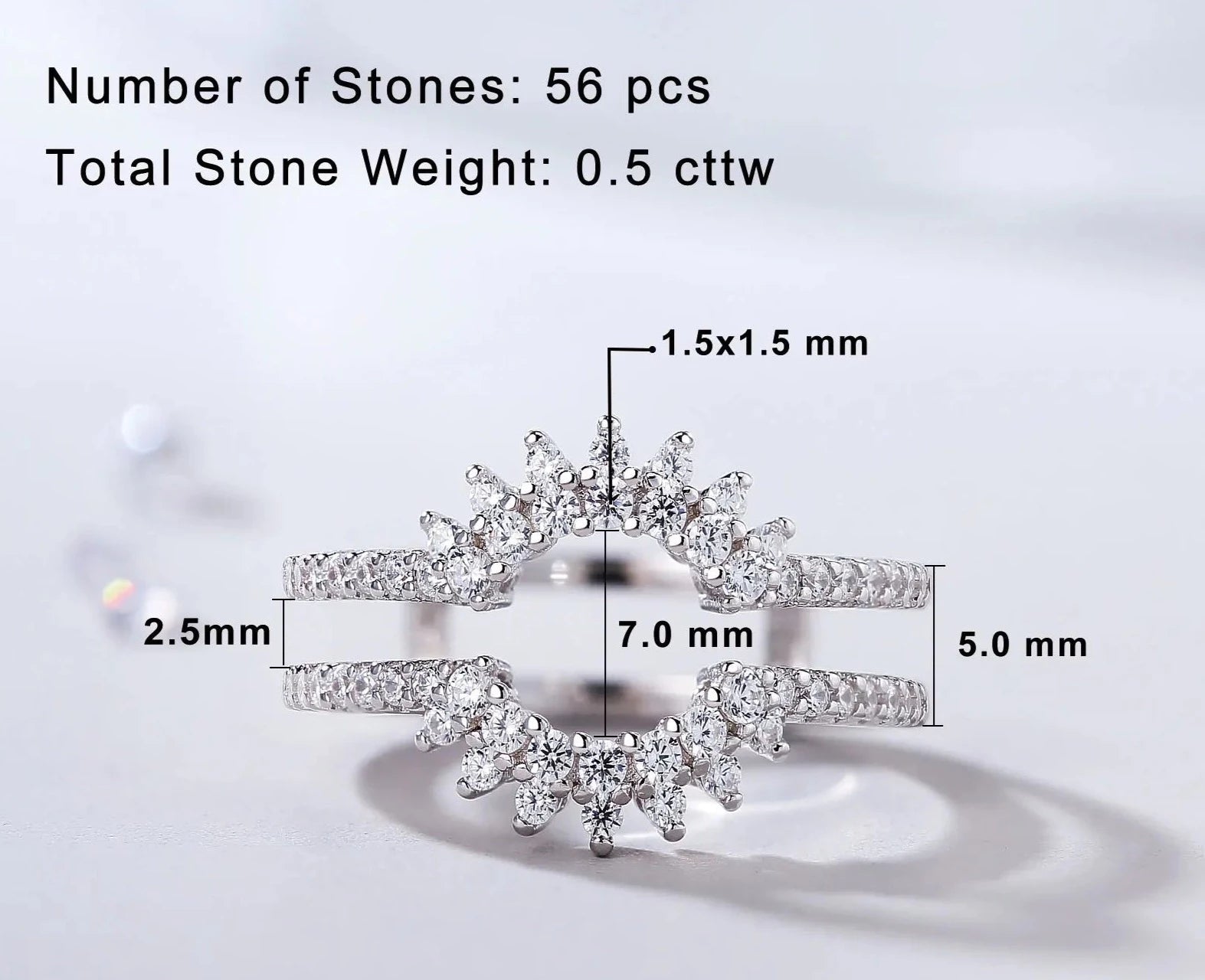 Dainty Sunflower Created Diamond Ring Enhancer-Black Diamonds New York