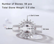 Dainty Sunflower Created Diamond Ring Enhancer-Black Diamonds New York