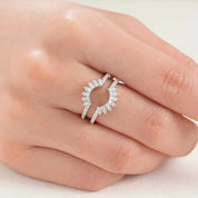 Dainty Sunflower Created Diamond Ring Enhancer-Black Diamonds New York