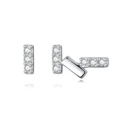 Dazzling Tiny Asymmetric Stud Earrings-Black Diamonds New York