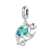 Elegant Chameleon Charm with Green Stone-Black Diamonds New York