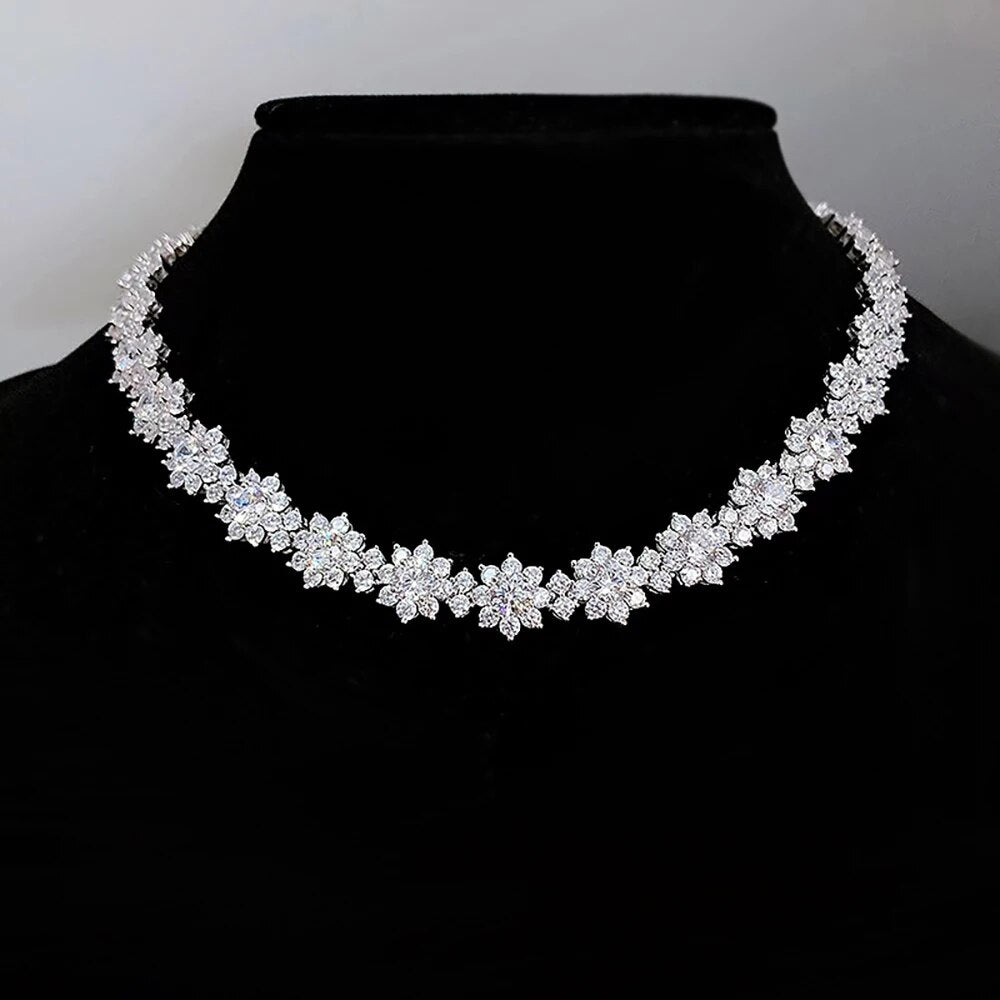 Elegant Flower Shaped Diamond Necklace-Black Diamonds New York