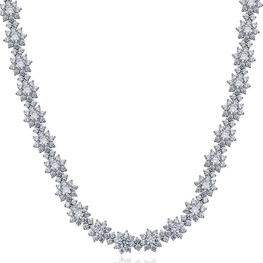 Elegant Flower Shaped Diamond Necklace-Black Diamonds New York