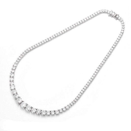 Elegant Round Cut Diamond Tennis Necklace-Black Diamonds New York