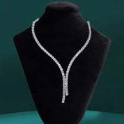 Elegant Round Cut Diamond Tennis Necklace-Black Diamonds New York