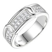 Elegant Round Diamond Men's Wedding Band-Black Diamonds New York