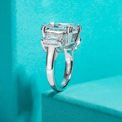 Emerald Cut Diamond 3 Stone Engagement Ring-Black Diamonds New York