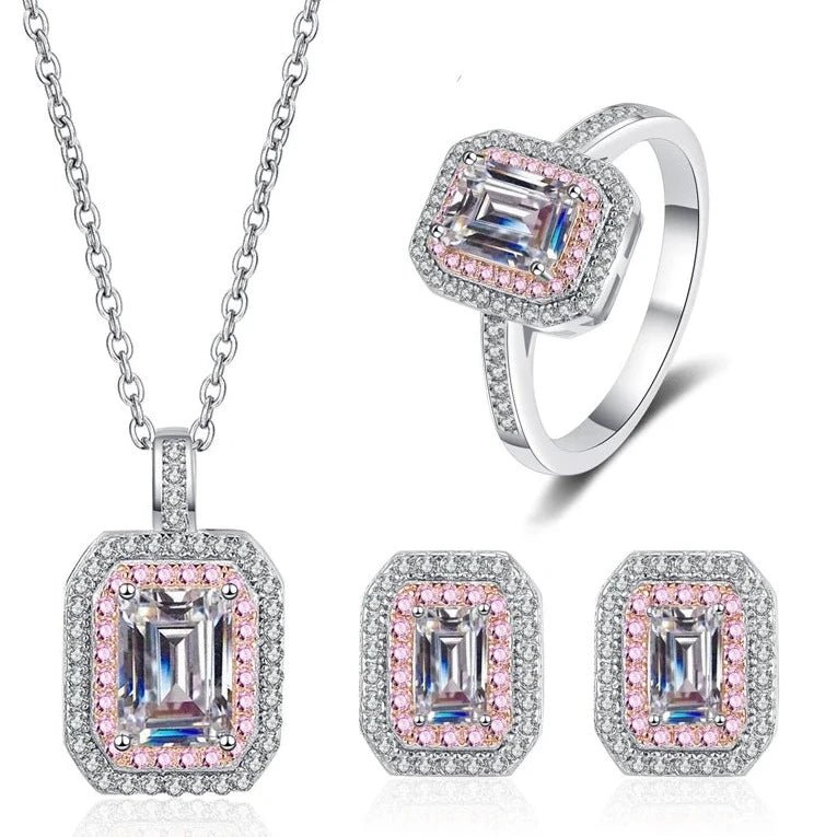 Emerald Cut Diamond Double Halo Jewelry-Black Diamonds New York