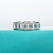 Emerald Cut Diamond Eternity Wedding Band-Black Diamonds New York