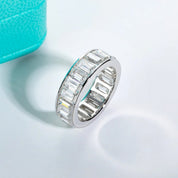 Emerald Cut Diamond Eternity Wedding Band-Black Diamonds New York